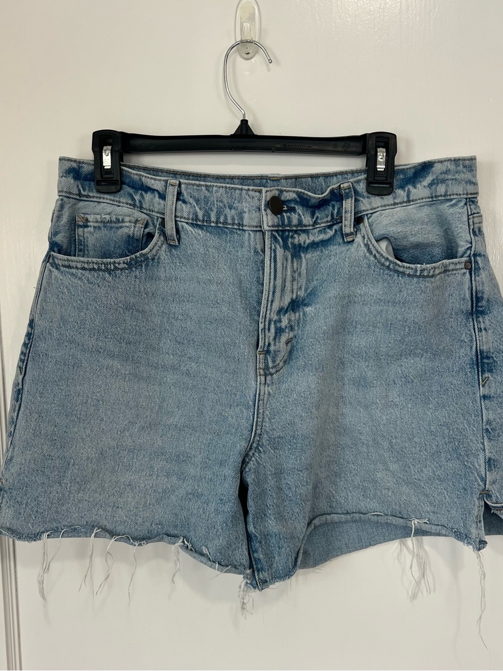 a.n.a Light Blue Frayed Hem Denim Shorts